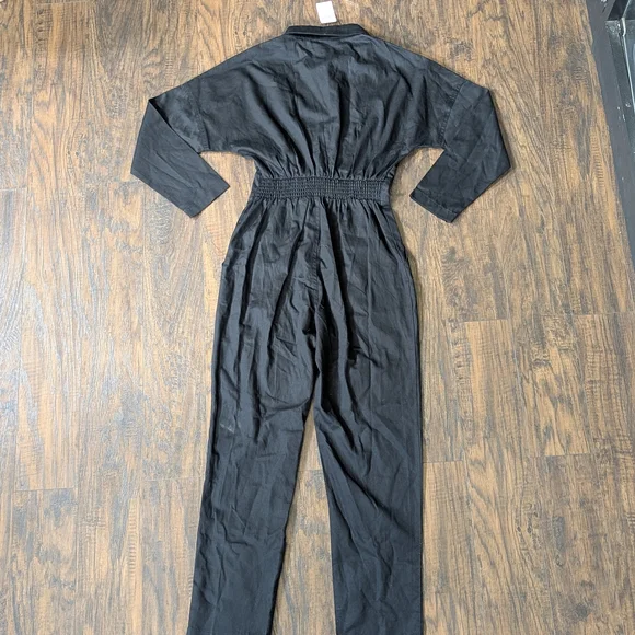 Black Button-Up Jumpsuit - Picture 5 of 8